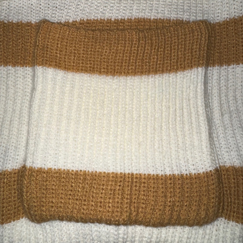 Anthropologie Moon River Cream Brown Stripe Cardigan Sweater Women's Size‎ L - Picture 7 of 9